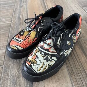 T.U.K. Hot Rod Creeper Sneakers with artwork by Jer Aker